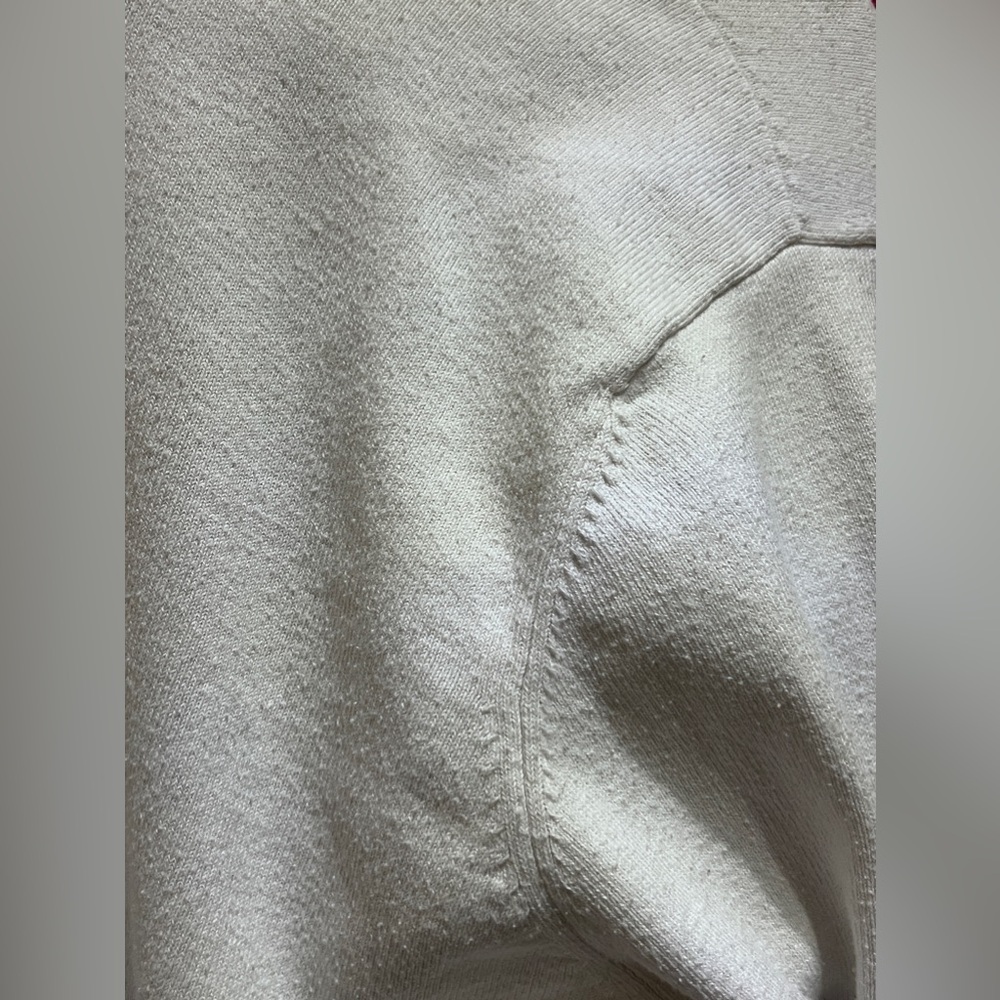 J McLaughlin Long White Cardigan Sweater With Sleeve Stain - Picture 3 of 5